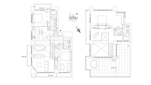 Setsumon Three Bedroom Penthouse S501 Floor plan