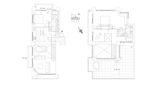 Setsumon Two Bedroom Penthouse Suite Floor plan