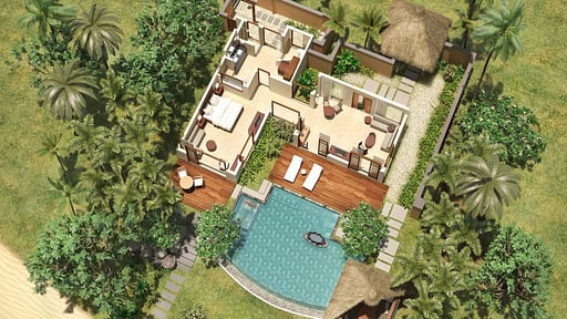 Shanti Maurice Beachfront Villa Grundriss