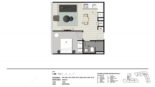 Skye Niseko One Bedroom Suite Floor plan