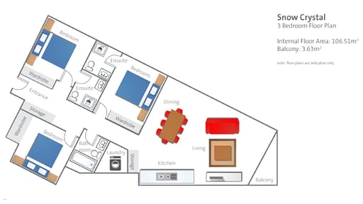 Snow Crystal Three Bedroom Yotei Suite Floor plan