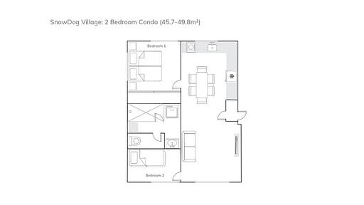 SnowDog Village Two Bedroom Floor plan