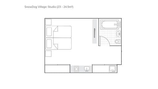 SnowDog Village Studio Room Floor plan