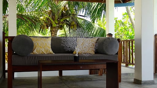 Sunset Reef Beachfront Villa Terras/Veranda