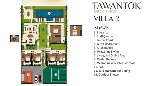 Tawantok Beach Villas Схема помещений