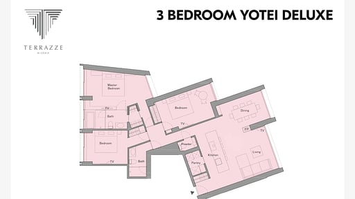 Terrazze Three Bedroom Yotei Premier Floor plan