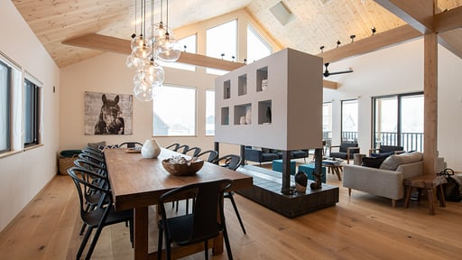 The Country Resort Six Bedroom Premium Chalet Dining area