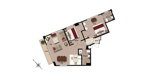 The  Freshwater Two Bedroom Suite Floor plan