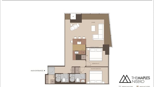 The Maples Niseko 2 Bedroom Village View Floor plan