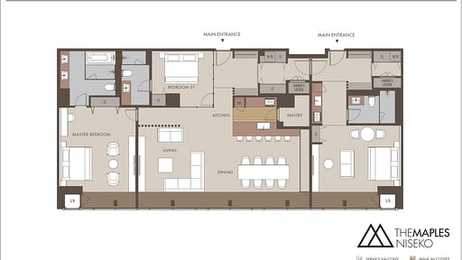 The Maples Niseko Three Bedroom Yotei Panorama Penthouse Suite Floor plan
