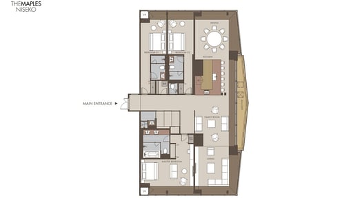 The Maples Niseko Three Bedroom Yotei Penthouse Residence Floor plan