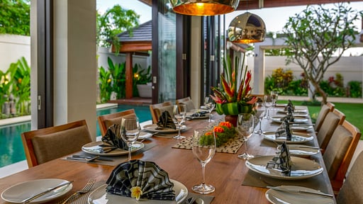The Maya Villa Dining area