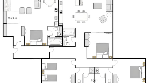 The Ridge Four Bedroom Deluxe Apartment Floor plan