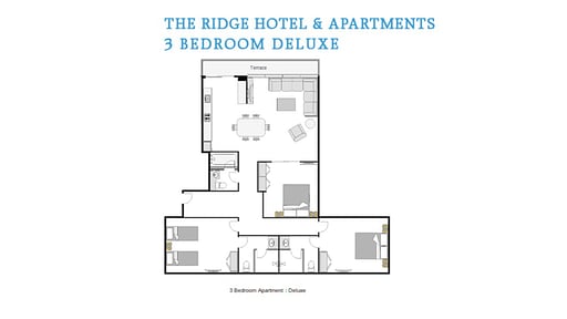 The Ridge Three Bedroom Deluxe Apartment Floor plan