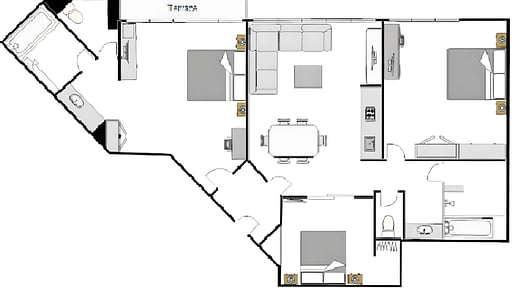The Ridge Three Bedroom Mountain View Apartment Floor plan