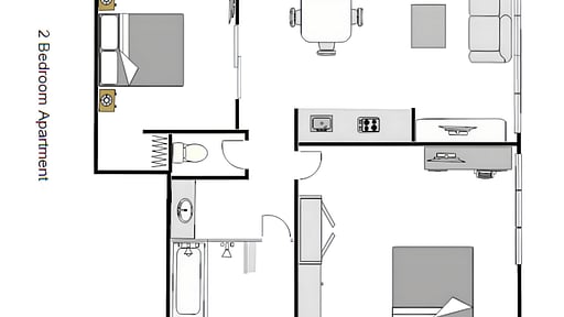 The Ridge Two Bedroom Mountain View Apartment Floor plan