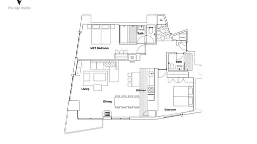 The Vale Niseko 2 Bedroom Mt. Yotei View Floor plan