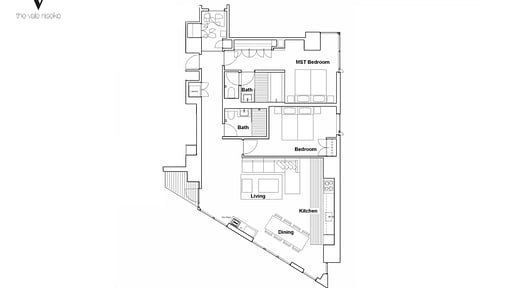 The Vale Niseko 2 Bedroom Mt. Yotei View Floor plan