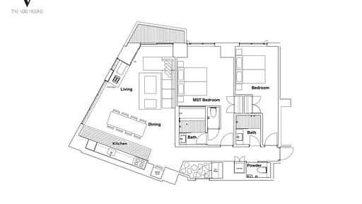 The Vale Niseko 2 Bedroom Mt. Yotei View Floor plan