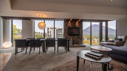 The Vale Niseko 2 Bedroom Mt. Yotei View Living room