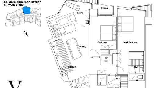 The Vale Niseko 2 Bedroom Ski Side Floor plan