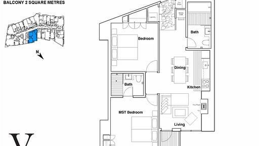 The Vale Niseko 2 Bedroom Village View Floor plan