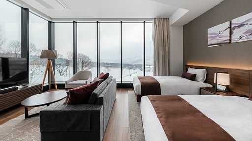 The Vale Rusutsu 1 Bedroom Premium Suite Bedroom 1