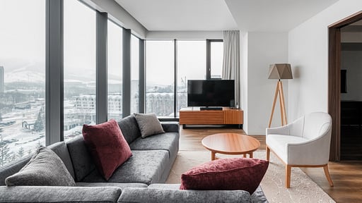 The Vale Rusutsu Two Bedroom Premier Residence Living room