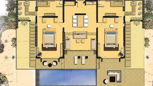 2 Bedroom Cliff Villa Grundriss
