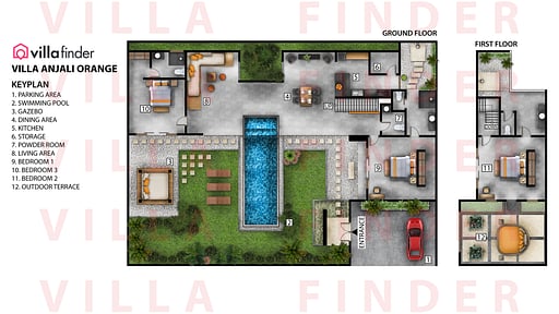 Villa Anjali Orange Floor plan