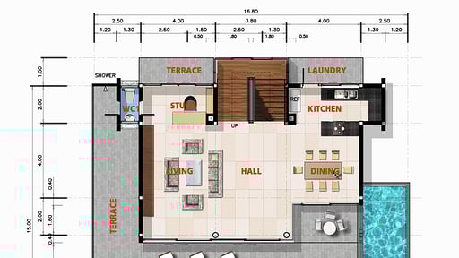 Villa Asia Floor plan