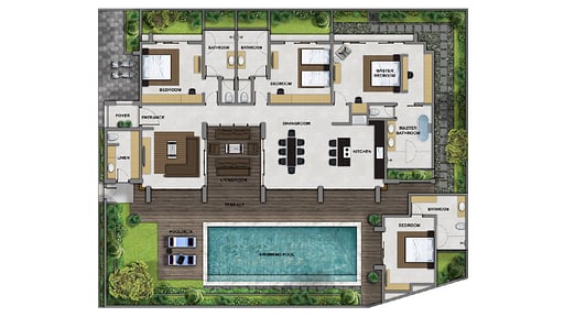 Villa Bambu Aramanis Denah Vila