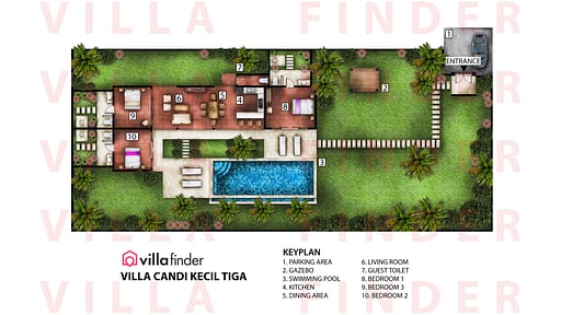 Villa Candi Kecil Tiga Grundriss