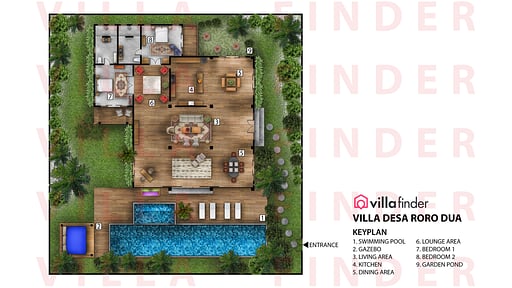 Villa Desa Roro Dua Floor plan