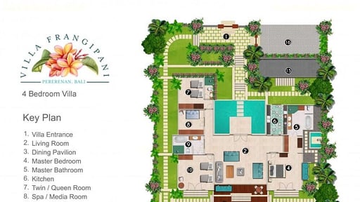 Villa Frangipani Floor plan