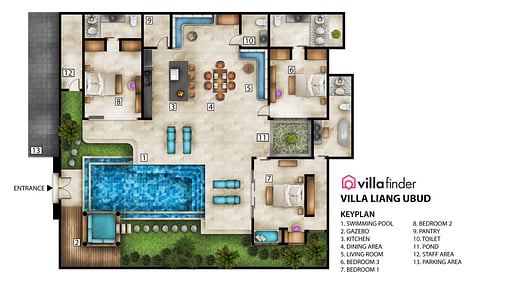 Villa Liang Ubud Floor plan