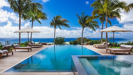 Villa Maison Blanc Bleu Piscine