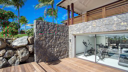 Villa Maison Blanc Bleu Salle de gym