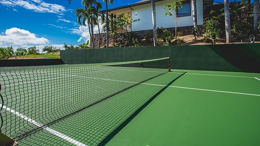 Villa Maison Blanc Bleu Court de tennis