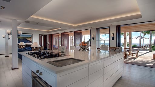 Villa Maison Blanc Bleu Cuisine