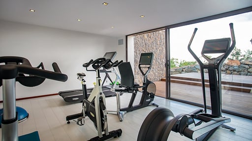 Villa Maison Blanc Bleu Salle de gym