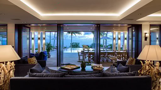 Villa Maison Blanc Bleu Salon