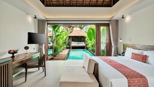 Villa Mayaloka Ubud Suite Schlafzimmer 