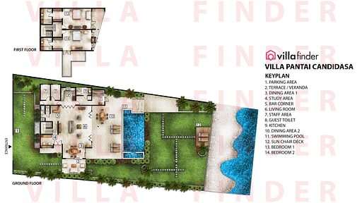 Villa Pantai Candidasa Floor plan
