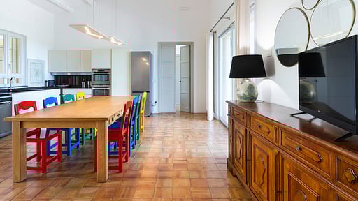 Villa Pigna Blue Dining area