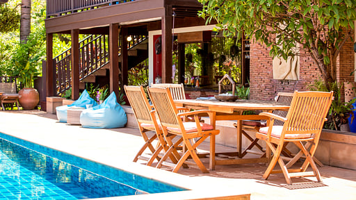 Villa Thai Teak Terrasse