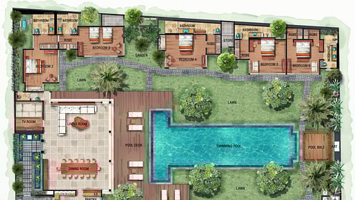 Villa Tiga Puluh Plano de Suelo