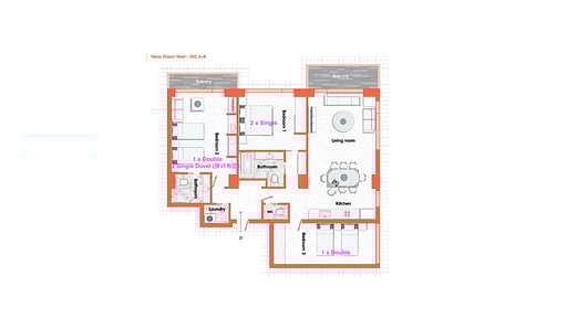 Yama Shizen Three Bedroom Condo Floor plan