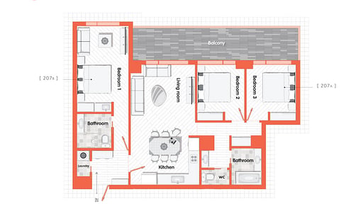 Youtei Tracks Three Bedroom Condo Grundriss