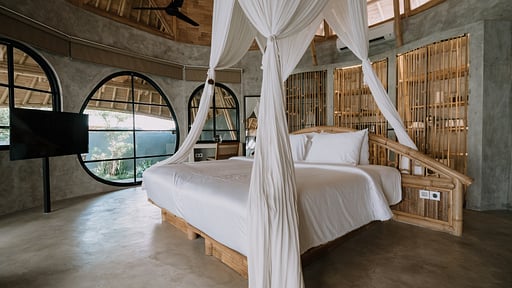 Zin Private Pool Bamboo Villa Bedroom 